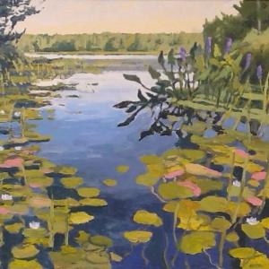 This lovely lily pads painting by John Butke can be viewed at River Arts through Dec. 1. Courtesy photo John Butke Maine artist