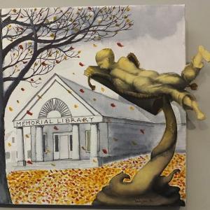 “Magic Carpet, Sure Feet!” a mixed media by Sally Giddings Smith, from last year’s Art in the Square. What will she do this year? File photo Sally Giddings Smith