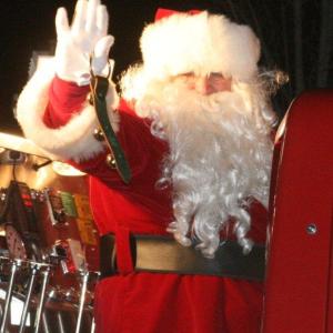 Santa arriving at the Common. File photo