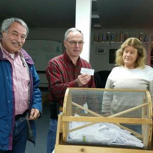 Present for the drawing of the winning raffle ticket are, from left, Roger Whitney, vice president of the LCFCA; Mike Martin; chairman of the LCFCA Board of Directors; and Leah Puckey, secretary for the LCFCA and a Dead River Company employee. Courtesy of Lynn Martin/LCFCA treasurer