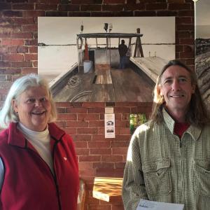 BRAF President Sally G. Smith announces Nathan Campbell as the People’s Choice at Red Cup Coffeehouse Dec. 7. LISA KRISTOFF/Boothbay Register