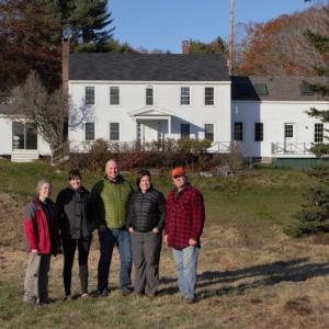 BRLT staff at Oak Point Farm. Pictured from left are: Christine Selman, office & marketing coordinator; Skye Wood, development director; Nick Ullo, executive director; Tracey Hall, environmental educator; and Michael Warren, lands manager. Courtesy of BRLT
