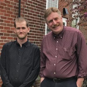 Adam Russell, left, with Jeff Slack, CarePartners case manager for Lincoln County. Courtesy of LincolnHealth