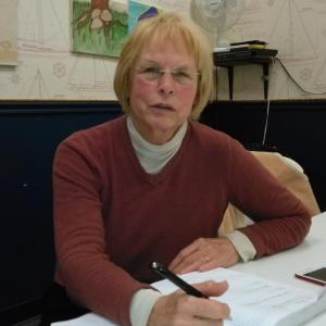 Patty Seybold, president of the board of directors, Boothbay Region Health Care, Inc. briefs the Boothbay Register about the Boothbay Region Health Center scheduled to open Jan. 8. JANE CARPENTER/Boothbay Register