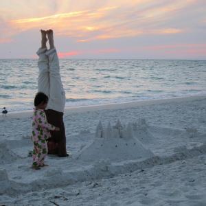 Kimberly Smith with her daughter YuJi on Anna Maria Island. Courtesy of Kimberly Smith