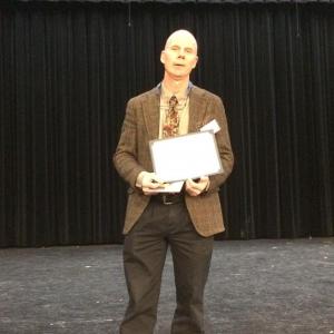 Mark Gorey of BRHS was one of 50 Maine teachers to become new National Board Certified Teacher inductees. He is shown here at the official pinning ceremony held in Augusta. Courtesy of Nathalie Gorey