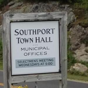 The election and town meeting on March 5 will both be at the town hall on Southport. KATRINA RICKERMANN/Boothbay Register