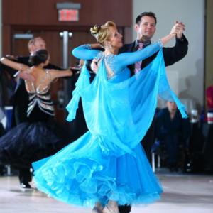 Alina Blakesley of Boothbay Harbor competing in the ballroom dance competition at the Eastern Dancesport Championships in Boston in February. Courtesy photo