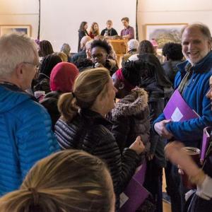 Forum participants taking part in the introductory activity led by Chewonki semester students.Courtesy of Chayli Buenger