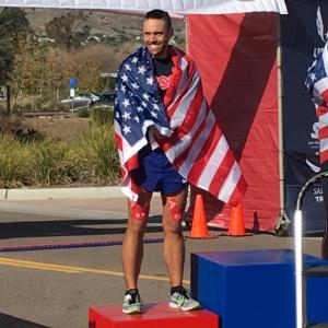 Matthew Forgues placed second in the USA Track & Field National 50K Racewalk Championship in Santee, California on Jan. 20. Courtesy of Linda Forgues