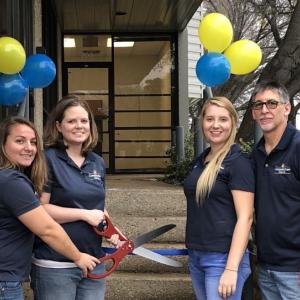 Members of the Compass Rose Events team perform a ribbon-cutting ceremony at the firm’s building in the Dallas–Fort Worth region of Texas. Courtesy of Compass Rose Events, Inc.