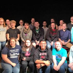 The competitive cast and crew of “Three Tables;” Wiscasset Middle High School’s competition piece. Courtesy of Jean Phillips