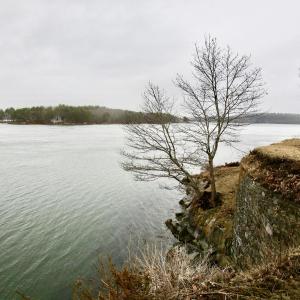 Looking across the Narrows, the swiftly moving channel in the Sheepscot River separating Westport Island and Davis Island where long ago the Rainbow navigated. At right is a portion of Fort Edgecomb’s ramparts. PHIL DI VECE/Wiscasset Newspaper