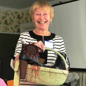 Carole McCarthy, new volunteer manager of the St Andrews Thrift Store accepting "big shoes to fill." Courtesy of Carole Zalucky