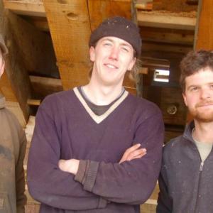 The boatbuilding crew of, from left, Willy Leathers, Dana Cuthbertson and David Thorpe. ART MAYERS/Boothbay Register