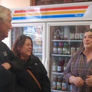 U.S. Sen. Angus King, Stephanie Gallagher and Jennifer Van Horne. ART MAYERS/Wiscasset Newspaper