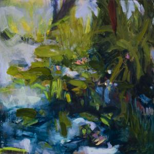 Linda Packard, “Abstract Landscape” in oil. Join the artist at River Arts for two upcoming workshops. Courtesy of the venue