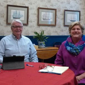 Community Center Board of Directors President Shawn Lewin and Community Center Director Jane Good. JANE CARPENTER/Boothbay Register