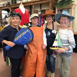 Auxiliary members, from left, Rose Marie Kreppein, Judy Boyes, Laura Honey and Carole McCarthy. are looking for a few new “hats.” Courtesy of Carole Zalucky