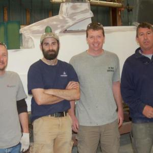 Hodgdon Custom Tenders employees Jason Jarvis, Andrew Follett, Alex Arsenault and Kirk Zehm. ART MAYERS/Boothbay Register