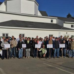 Between 50 and 60 volunteers show up Saturday, May 5, by 7:30 a.m. to get organized into groups and start their day of Rebuilding Together. Courtesy of Ann Sutter