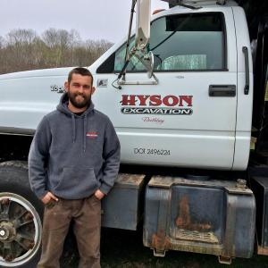 Todd Hyson stands in front of his truck, “Larry.” SUZI THAYER/Boothbay Register