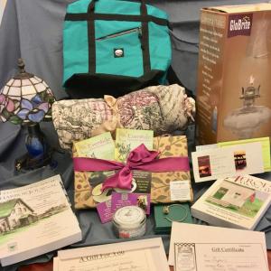 Some of the silent auction items on display at the BRHS museum. Courtesy photo