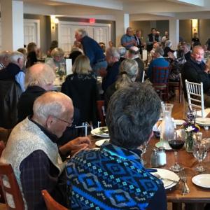 Newagen Seaside Inn’s dining room is packed for the annual Firemen’s Dinner. Courtesy of Erin Stodder