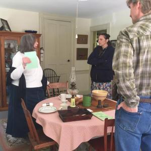 Volunteer Shelby Kaider leads visitors through a tour of the Hendricks Hill Museum. ISABELLE CURTIS/Boothbay Register
