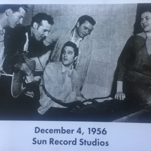 The photo that inspired the musical “Million Dollar Quartet,” now playing at Maine State Music Theatre. Courtesy of MSMT