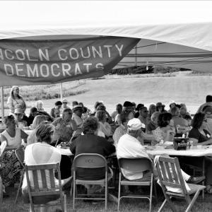 The Lincoln County Democratic Committee provides a big tent for its Lobster Bake and Family Fun Day. Courtesy photo