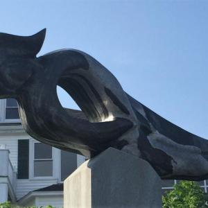 Closeup of Dick Alden’s “Mercury” on Commercial Street near the Admiral’s Quarters. Dick Alden