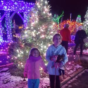 Kayla, left, and Ella Watts at the 2017 Gardens Aglow. File photo