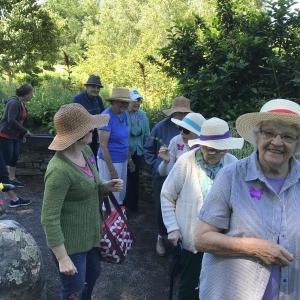 Residents of Boothbay Green and Wiscasset Green visit Coastal Maine Botanical Gardens for a horticultural therapy session. Courtesy of Andrea Handel