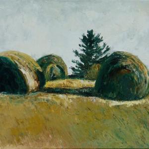 John M.T. Seitzer’s “Round Bales” 18” x 24” - after a 1984 Andrew Wyeth watercolor. See this painting, and others by Seitzer at Studio 53. Courtesy of the artist John M.T. Seitzer