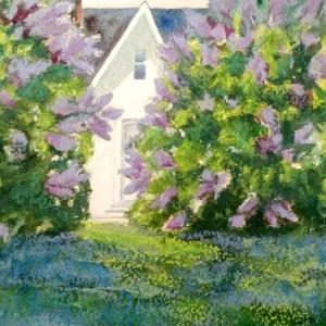 “Lilac Season” - one of Hannah Ineson’s paintings on exhibit at Pemaquid Art Gallery. Courtesy of Peggy Farrell Hannah Ineson