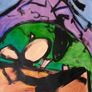 John Vander’s “Purple Mountain” (acrylic on Anagoni paper) was selected as Best In Show in 2017’s ARTinME show by juror Chris Crosman. File photo John Vander “Purple Mountain”