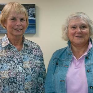 Patty Seybold, left, People Helping People program director and Rachel Tibbetts,coordinator of People Helping People. JANE CARPENTER/Boothbay Register.