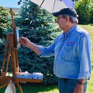 Artist Will Kefauver and others of the Pemaquid Art Gallery will paint at Lighthouse Park. Courtesy of Peggy Farrell Will Kefauver