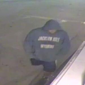 The suspect’s hooded sweatshirt reads “Jackson Hole, Wyoming.” Courtesy photo