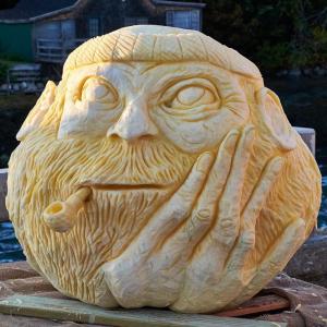 This white pumpkin looks more like meerschaum than a giant fruit! Courtesy of Mal Gormley