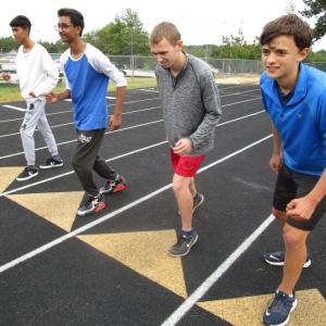 Representing the Wolverines on the this fall’s combined Boothbay/Wiscasset cross-country team are, from left, Fitir Aelang, Muhammad Khalique, Nate Gilliam and Gage Varian. PHIL DI VECE/Wiscasset Newspaper