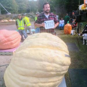 Alex Noel with his first-place, 1713-pound pumpkin. Mal Gormley photo