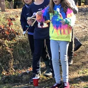 Straight in! Pictured from left are Ella Watts, Trey Tibbetts and Cameron Payson. KELLIE BIGOS/Boothbay Register