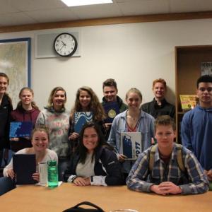 The 2018 Boothbay Region High School yearbook staff. Courtesy of Paulette Carter