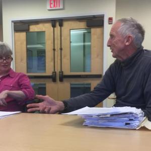 Committee member Ted Repa explains some of the data he has gathered from a survey of local businesses about a regional housing shortage. JOSEPH CHARPENTIER/Boothbay Register