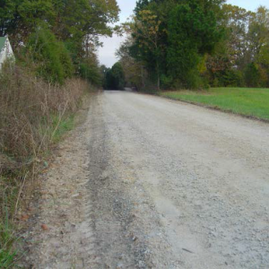 A gravel road. Courtesy of Midcoast Conservancy
