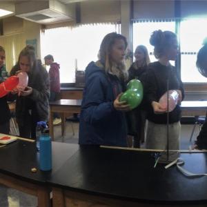 Students work on a project in one of Lauren Graham’s science, technology, engineering and math (STEM) classes. JOSEPH CHARPENTIER/Boothbay Register