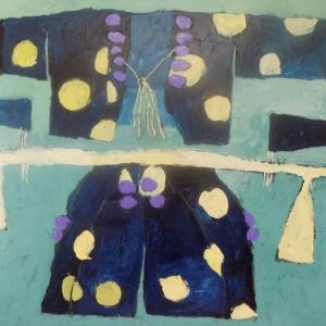 Di Ta Ondek’s 2018 acrylic series of abstracted kimonos and hitatare. Courtesy photo Di Ta Ondek