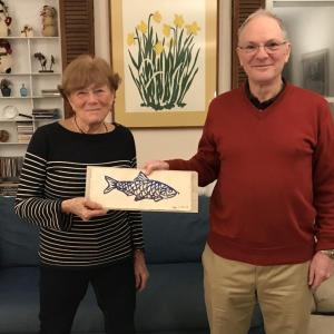 Deborah Wilson, who, after 11 years, turns management the annual Damariscotta Mills Fish Ladder Festival over to David Brydges. Courtesy photo